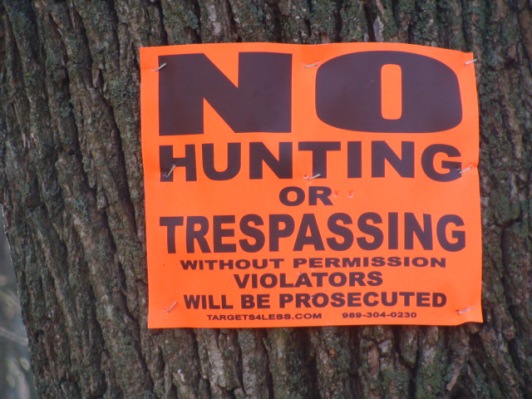 no hunting sign